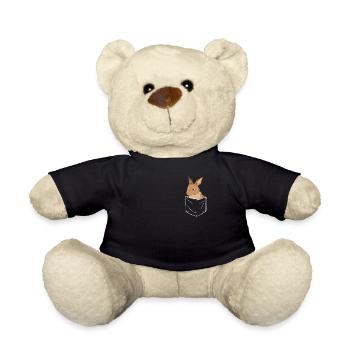 Hase Häschen Tier Haustier Hasen - Teddy - Schwarz - Vorne