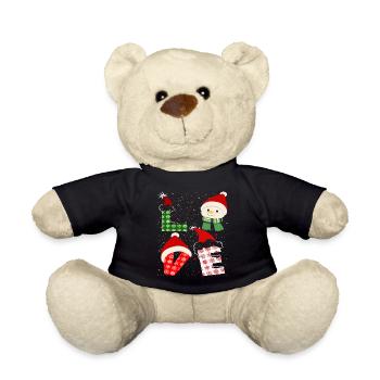 Funny love christmas - Teddy Bear - black - Front