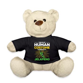 This Is My Human Costume I'm Really A Jalapeno - Teddy Bear - black - Front