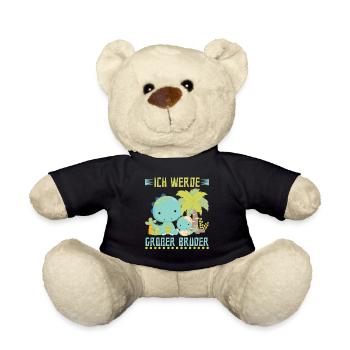 Dinosaurier Ich werde Großer Bruder - Teddy - Schwarz - Vorne
