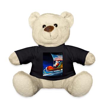 Amerikanisches Weihnachten Weihnachtsmann Mit - Teddy - Schwarz - Vorne