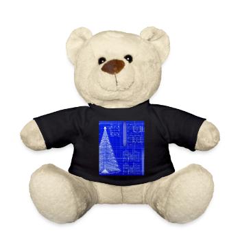 Weihnachten Weihnachtsbaum Schematic Blaupause - Teddy - Schwarz - Vorne