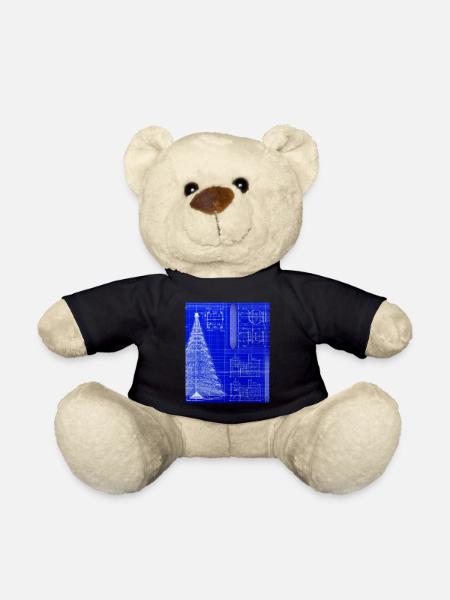 Weihnachten Weihnachtsbaum Schematic Blaupause - Teddy - Schwarz