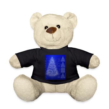 Weihnachten Weihnachtsbaum Schematic Blaupause - Teddy - Schwarz - Vorne