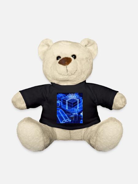 Weihnachten Weihnachtsbaum Schematic Blaupause - Teddy - Schwarz