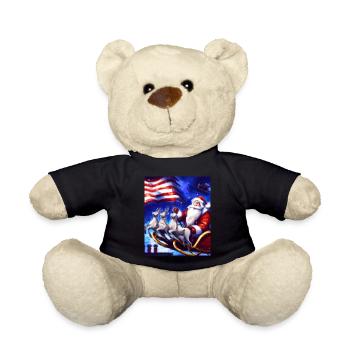 Amerikanisches Weihnachten Weihnachtsmann Mit - Teddy - Schwarz - Vorne