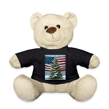 American Christmas Christmas Tree with US - Teddy Bear - black - Front
