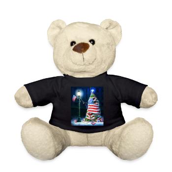 American Christmas Christmas Tree with US - Teddy Bear - black - Front