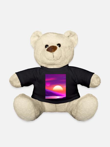 Vaporwave Sun Synthwave Sunset - Teddy - Schwarz