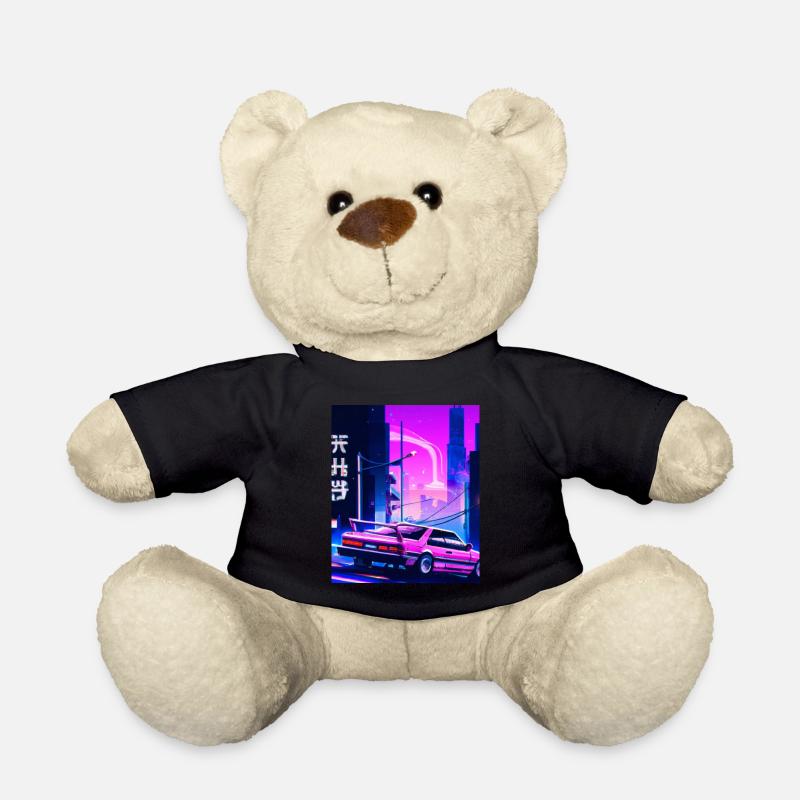 Vaporwave Aesthetic Synthwave Car - Teddy - Schwarz