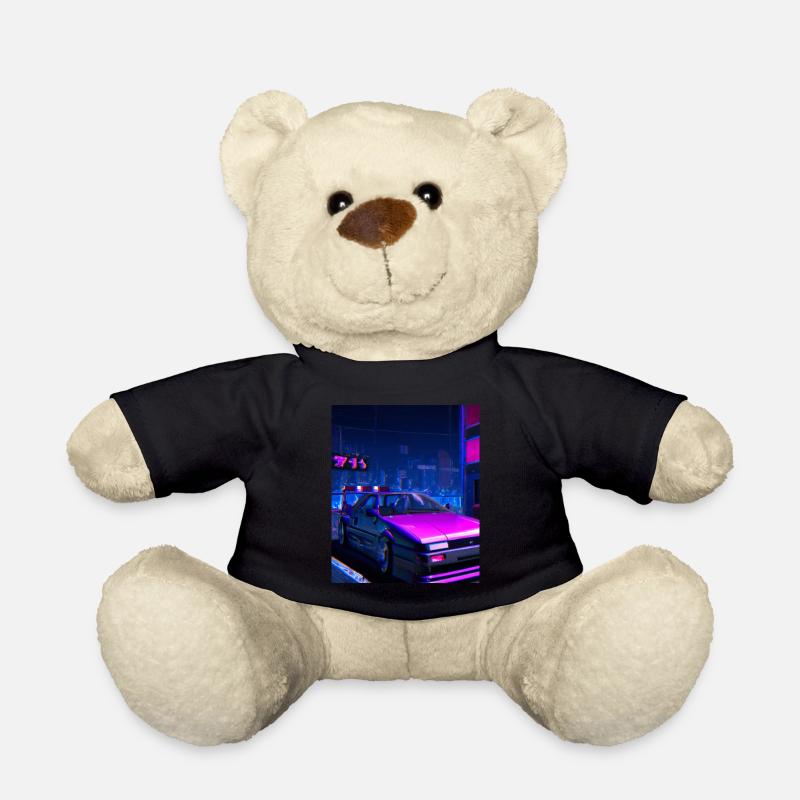 Vaporwave Aesthetic Synthwave Car - Teddy - Schwarz