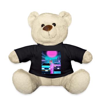 Vaporwave Esthétique Synthwave Car Anime Fille - Nounours - noir - Devant