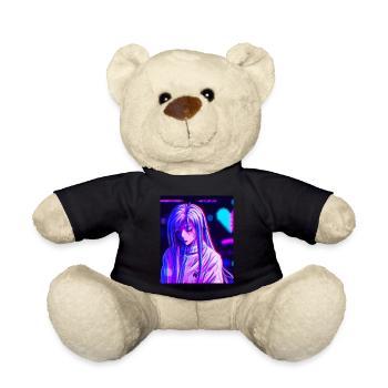 Pastel Aesthetic Sad Anime Girl - Teddy Bear - black - Front
