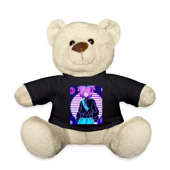Pastel Aesthetic Sad Anime Girl - Teddy Bear - black - Front