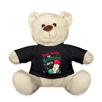 Cher Père Noël Mon frère l’a fait Noël Pyjama Noël - Nounours - noir - Devant