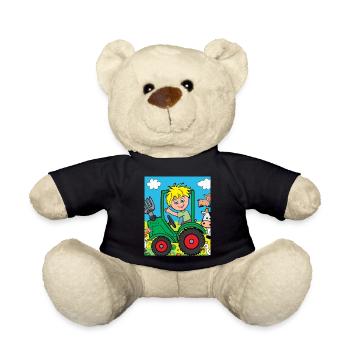 Tracteur vert anniversaire animaux de la ferme - Nounours - noir - Devant