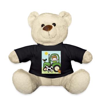 Tracteur vert anniversaire animaux de la ferme - Nounours - noir - Devant