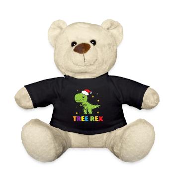 T-Rex - Tree Rex Fairy Star Santa Hat - Teddy Bear - black - Front