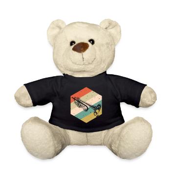Trompete mit Retro Hintergrund Trompete - Teddy - Schwarz - Vorne