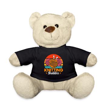 Stricken Lustiger Stricker Stricken Geschenk - Teddy - Schwarz - Vorne