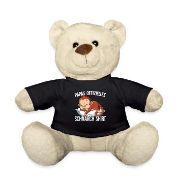 Papas Offizielles Schnarch Shirt Papa Schnarchen - Teddy - Schwarz - Vorne