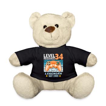 34. Geburtstag Gamer zocken Geburtstjahr 1989 - Teddy - Schwarz - Vorne