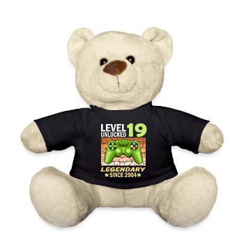 19. Geburtstag Gamer zocken Geburtstjahr 2004 - Teddy - Schwarz - Vorne