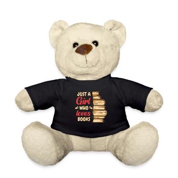 Bücher Buch lesen Bücherei Bibliothek Bücherwurm - Teddy - Schwarz - Vorne