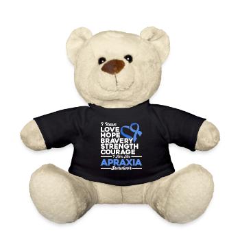 Conscience de l’apraxie Apraxia Survivor Bleu - Nounours - noir - Devant