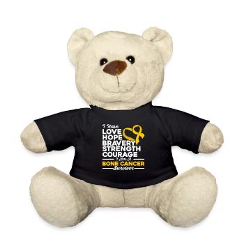 Bone Cancer Awareness Bone Cancer Survivor - Teddy Bear - black - Front