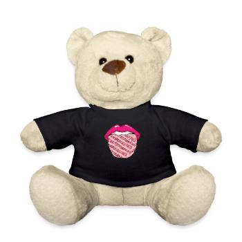 Flutist Flute Tongue - Teddy Bear - black - Front