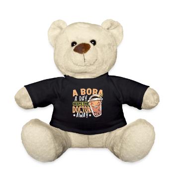 A Boba A Day Keeps The Doctor Away Boba Tea - Teddy Bear - black - Front