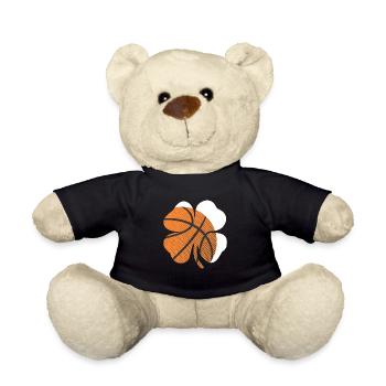 St Patricks Day Shamrock Basketball Saint Paddy's - Teddy Bear - black - Front