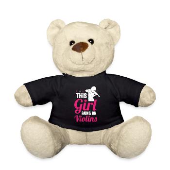 Violin Violin Girl - Teddy Bear - black - Front