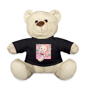 Kawaii Axolotl Lait de fraise - Nounours - noir - Devant