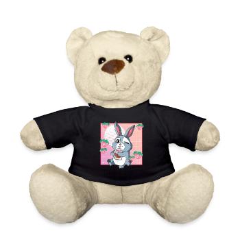 Kawaii Lait de fraise de lapin - Nounours - noir - Devant