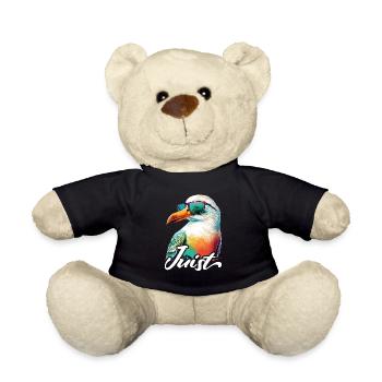 Juist holiday cool colorful seagull with sunglasses - Teddy Bear - black - Front