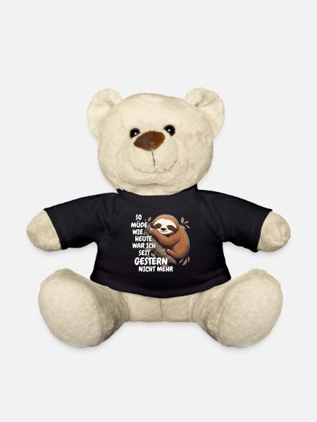 Faultier Faultiere Tier Schlafen Faul - Teddy - Schwarz