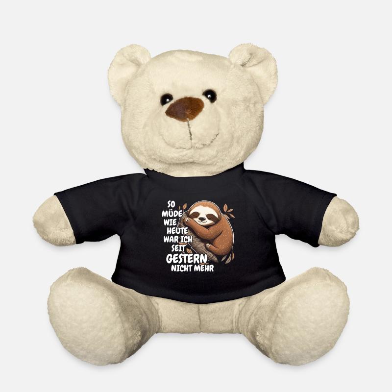 Faultier Faultiere Tier Schlafen Faul - Teddy - Schwarz
