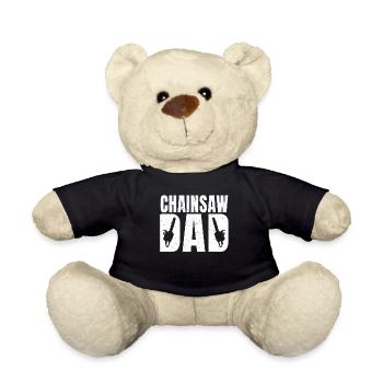 Chainsaw father forest worker - Teddy Bear - black - Front