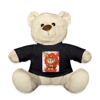 Jahr Des Affen Mondneujahrsfest Chinesisches - Teddy - Schwarz - Vorne