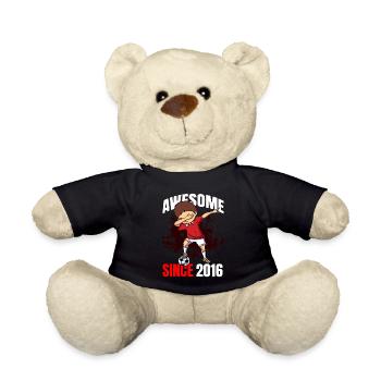 Awesome Since 2016 - 7th Soccer Player Birthday - Teddy Bear - black - Front