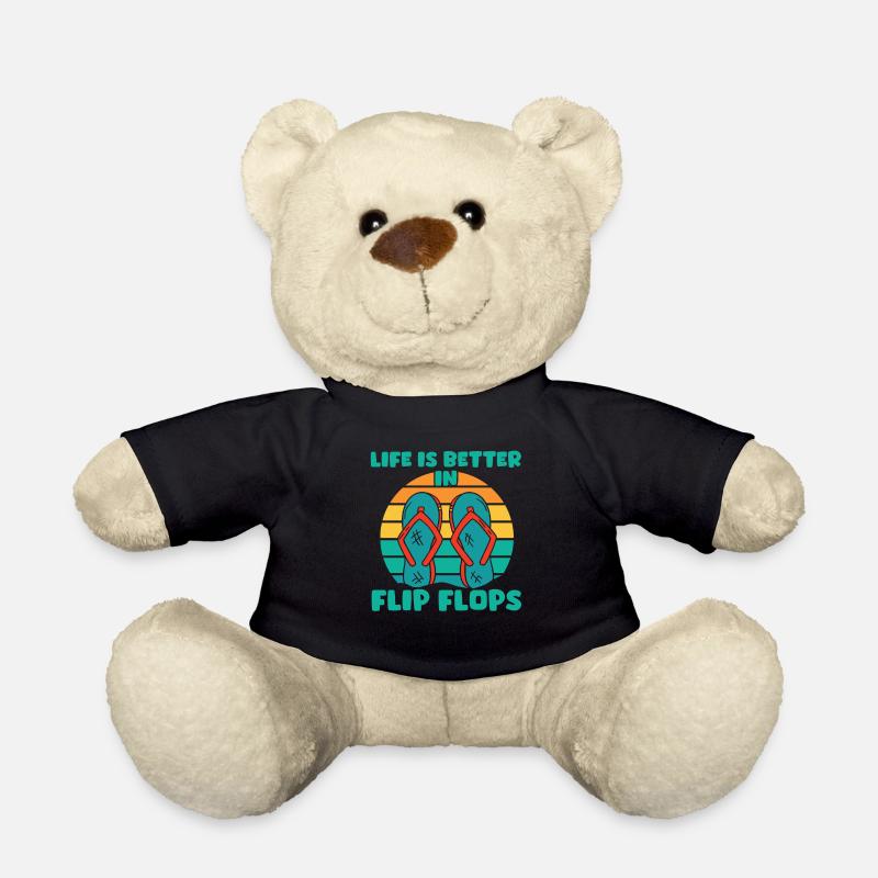 Tourist Flip Flops Urlaubsbekleidung - Teddy - Schwarz