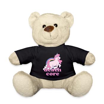 Lustig Deathcore Einhorn Regenbogen Metalhead - Teddy - Schwarz - Vorne