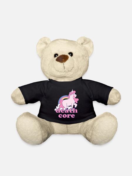 Lustig Deathcore Einhorn Regenbogen Metalhead - Teddy - Schwarz