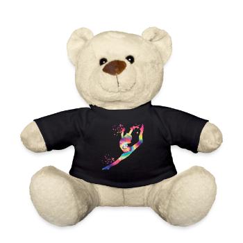 Gymnast with Floor Rhythmic Gymnastics - Teddy Bear - black - Front