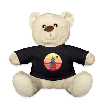 Retro Manual Coffee Grinder Design - Teddy Bear - black - Front
