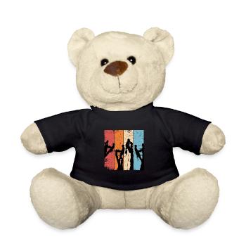 Rétro Arboriste Cadeau Père Tronçonneuse - Nounours - noir - Devant
