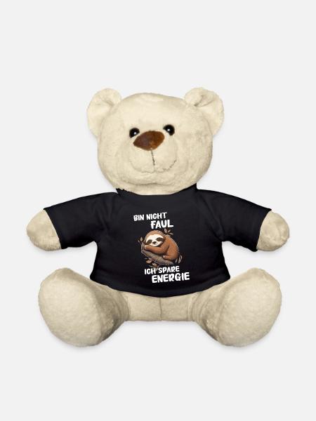 Faultier Faultiere Tier Schlafen Faul - Teddy - Schwarz
