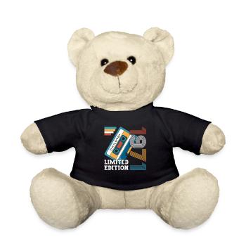 52nd Birthday October Vintage 1971 Cassette - Teddy Bear - black - Front